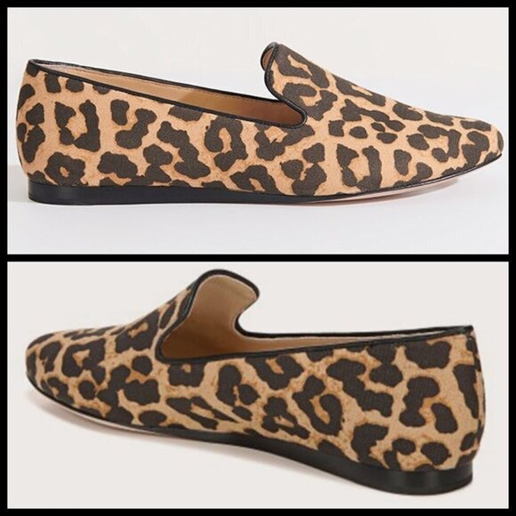 💕VERONICA BEARD💕 Griffin Leopard Canvas Loafer 8.5 New In Box - Picture 3 of 16